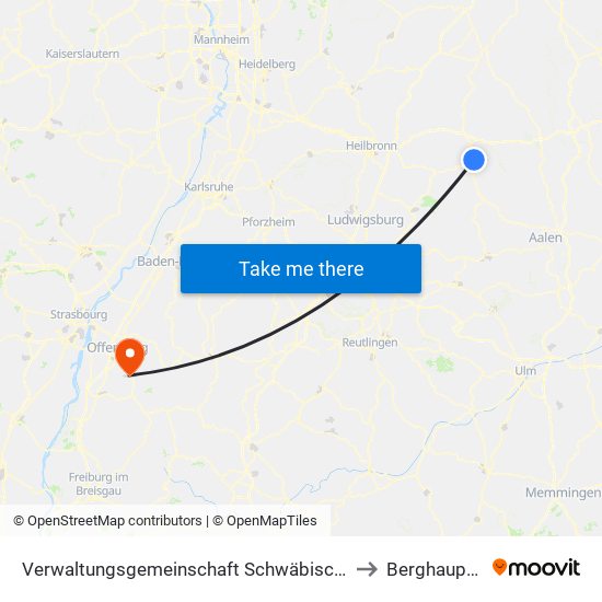 Verwaltungsgemeinschaft Schwäbisch Hall to Berghaupten map