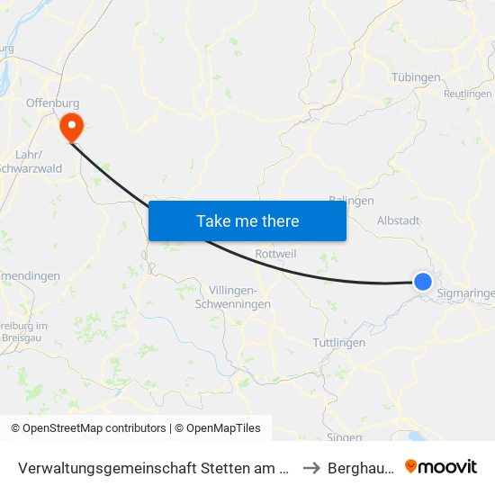 Verwaltungsgemeinschaft Stetten am Kalten Markt to Berghaupten map