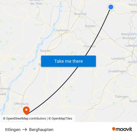 Ittlingen to Berghaupten map