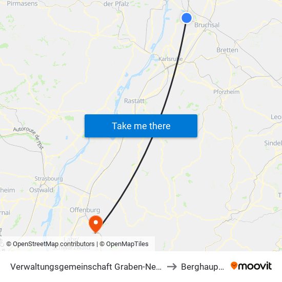 Verwaltungsgemeinschaft Graben-Neudorf to Berghaupten map