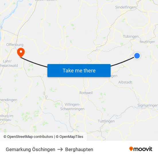 Gemarkung Öschingen to Berghaupten map