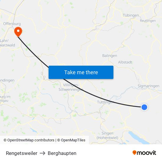 Rengetsweiler to Berghaupten map