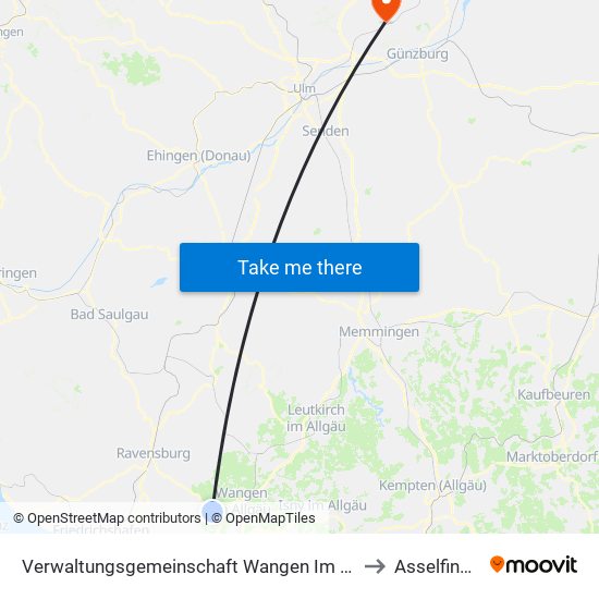 Verwaltungsgemeinschaft Wangen Im Allgäu to Asselfingen map