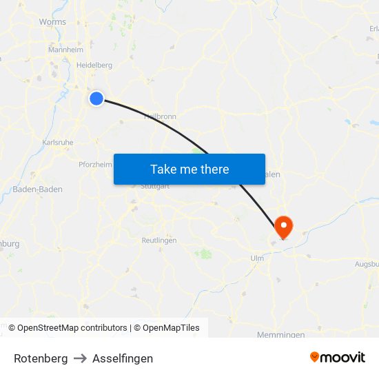 Rotenberg to Asselfingen map