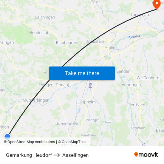 Gemarkung Heudorf to Asselfingen map