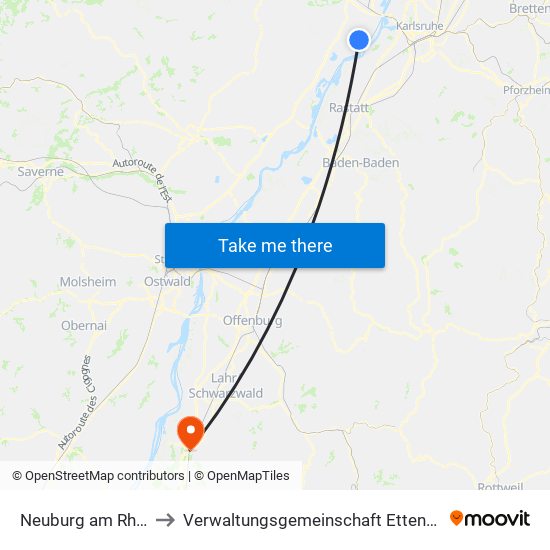 Neuburg am Rhein to Verwaltungsgemeinschaft Ettenheim map