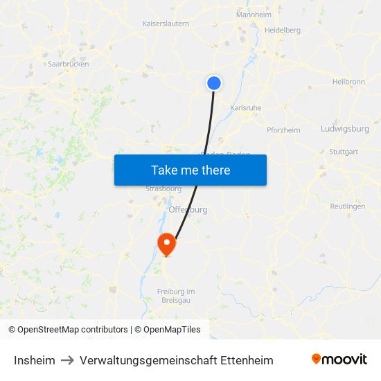 Insheim to Verwaltungsgemeinschaft Ettenheim map