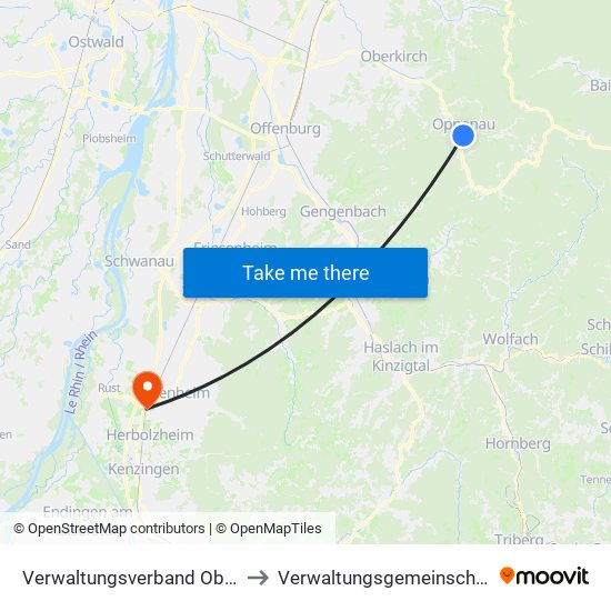 Verwaltungsverband Oberes Renchtal to Verwaltungsgemeinschaft Ettenheim map