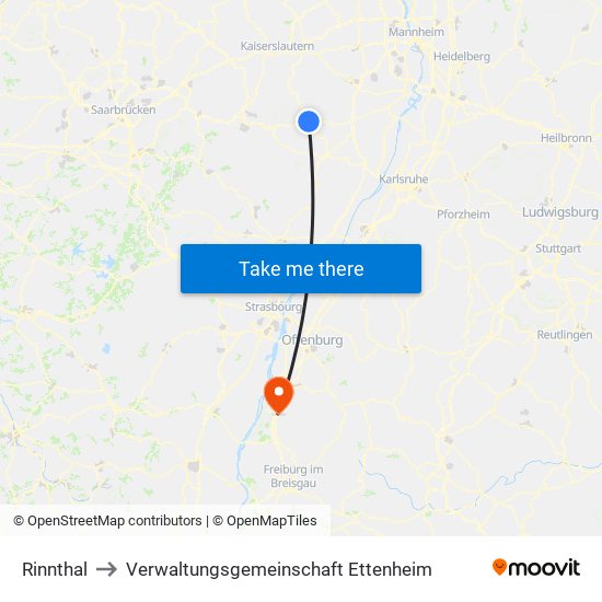 Rinnthal to Verwaltungsgemeinschaft Ettenheim map