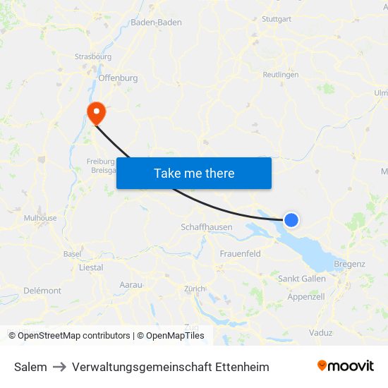 Salem to Verwaltungsgemeinschaft Ettenheim map