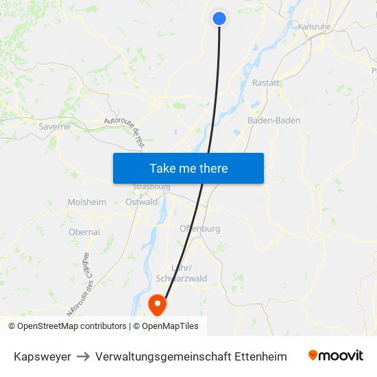 Kapsweyer to Verwaltungsgemeinschaft Ettenheim map