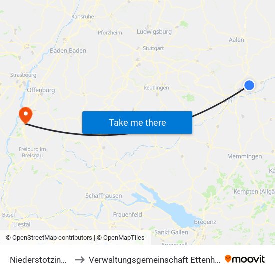 Niederstotzingen to Verwaltungsgemeinschaft Ettenheim map