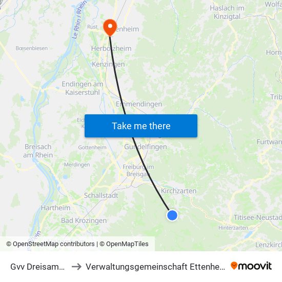 Gvv Dreisamtal to Verwaltungsgemeinschaft Ettenheim map