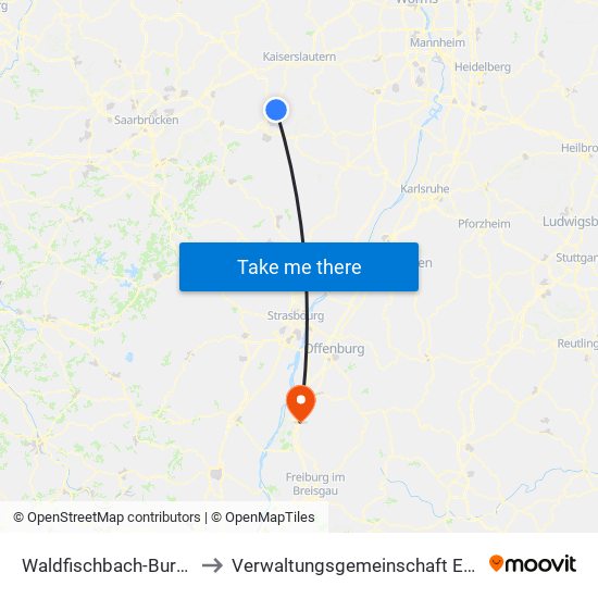Waldfischbach-Burgalben to Verwaltungsgemeinschaft Ettenheim map