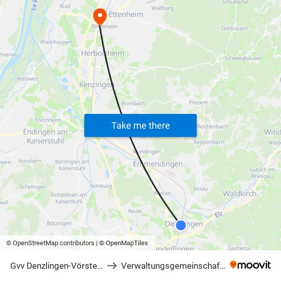 Gvv Denzlingen-Vörstetten-Reute to Verwaltungsgemeinschaft Ettenheim map