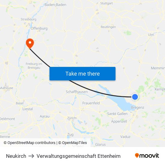 Neukirch to Verwaltungsgemeinschaft Ettenheim map