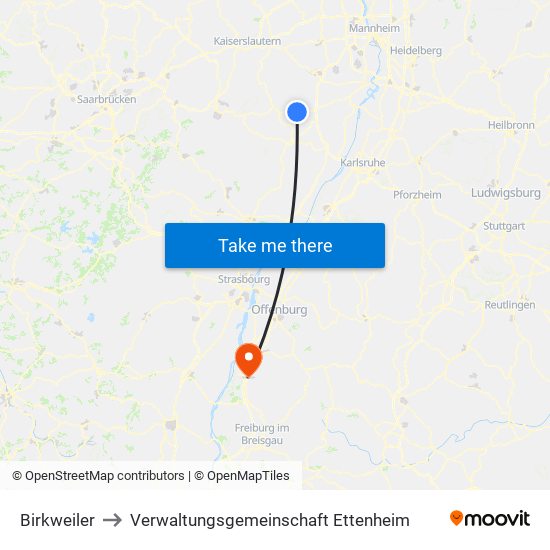 Birkweiler to Verwaltungsgemeinschaft Ettenheim map