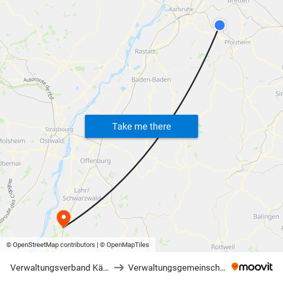 Verwaltungsverband Kämpfelbachtal to Verwaltungsgemeinschaft Ettenheim map