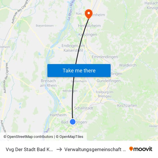 Vvg Der Stadt Bad Krozingen to Verwaltungsgemeinschaft Ettenheim map