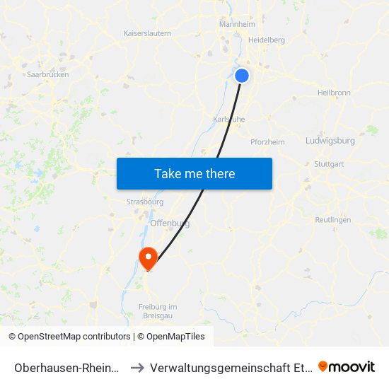 Oberhausen-Rheinhausen to Verwaltungsgemeinschaft Ettenheim map