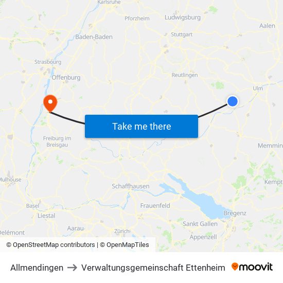 Allmendingen to Verwaltungsgemeinschaft Ettenheim map