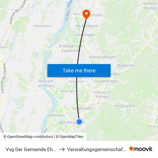 Vvg Der Gemeinde Ehrenkirchen to Verwaltungsgemeinschaft Ettenheim map