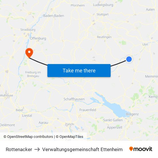 Rottenacker to Verwaltungsgemeinschaft Ettenheim map