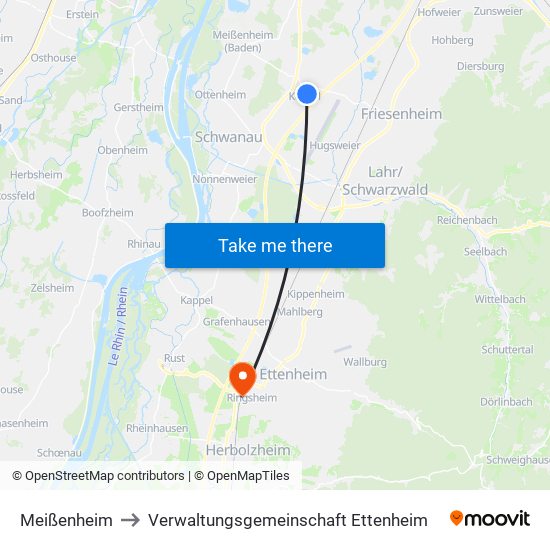 Meißenheim to Verwaltungsgemeinschaft Ettenheim map