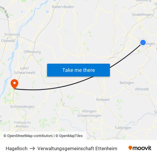 Hagelloch to Verwaltungsgemeinschaft Ettenheim map