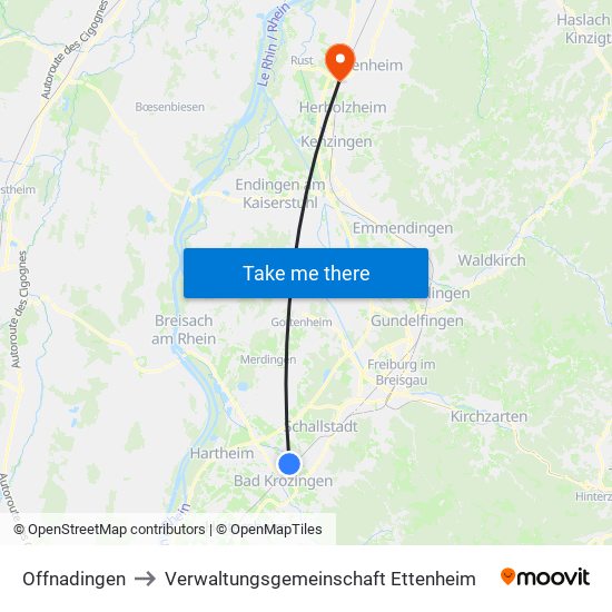Offnadingen to Verwaltungsgemeinschaft Ettenheim map