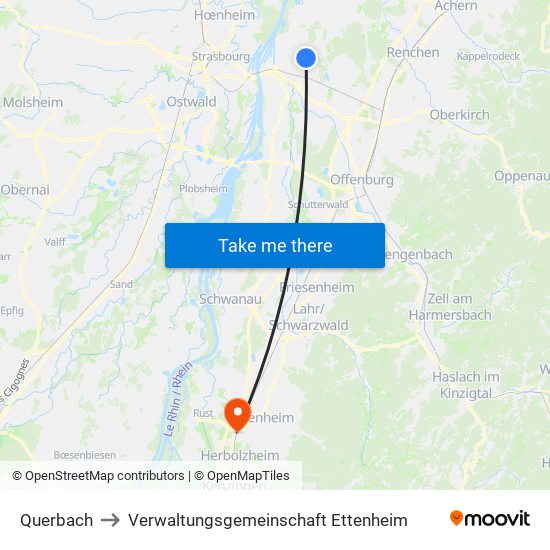 Querbach to Verwaltungsgemeinschaft Ettenheim map