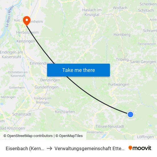 Eisenbach (Kernort) to Verwaltungsgemeinschaft Ettenheim map