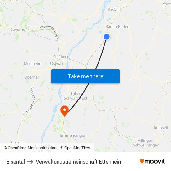 Eisental to Verwaltungsgemeinschaft Ettenheim map