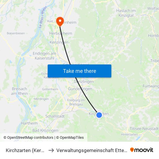 Kirchzarten (Kernort) to Verwaltungsgemeinschaft Ettenheim map