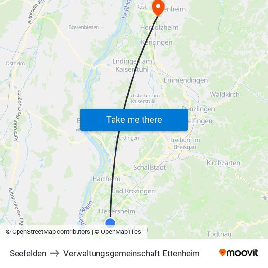 Seefelden to Verwaltungsgemeinschaft Ettenheim map