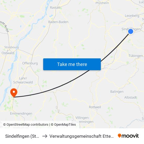 Sindelfingen (Stadt) to Verwaltungsgemeinschaft Ettenheim map