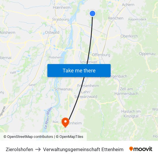 Zierolshofen to Verwaltungsgemeinschaft Ettenheim map