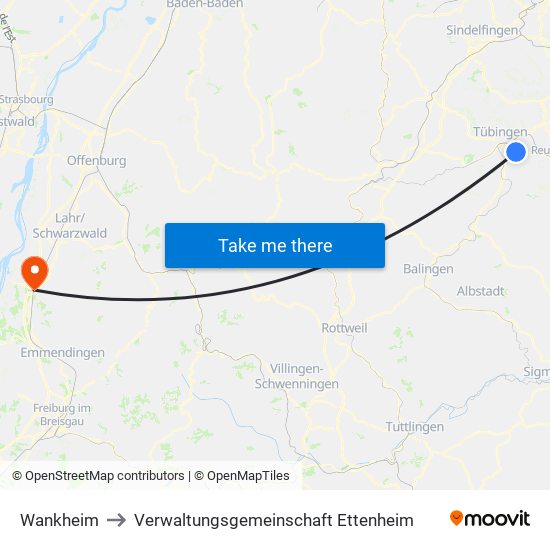 Wankheim to Verwaltungsgemeinschaft Ettenheim map