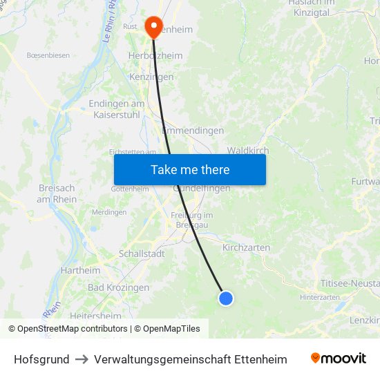 Hofsgrund to Verwaltungsgemeinschaft Ettenheim map