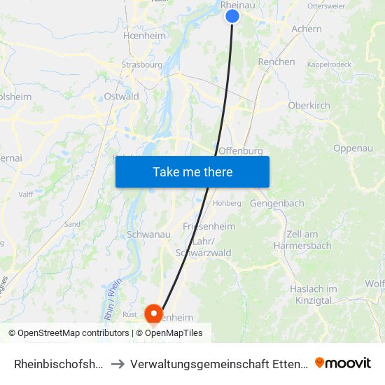 Rheinbischofsheim to Verwaltungsgemeinschaft Ettenheim map