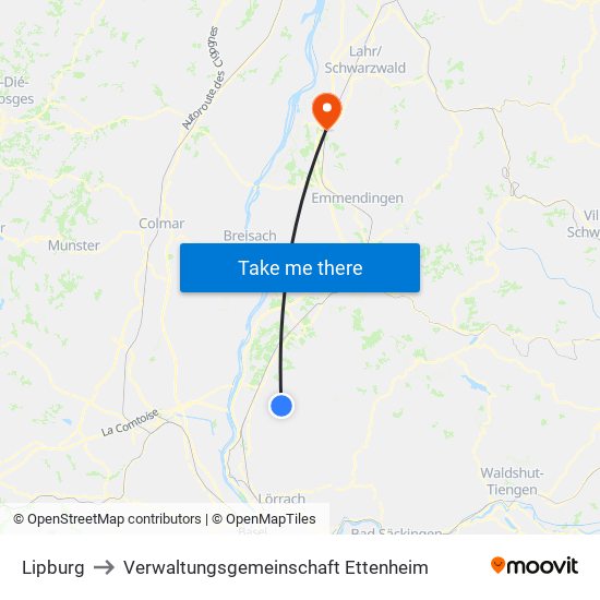 Lipburg to Verwaltungsgemeinschaft Ettenheim map