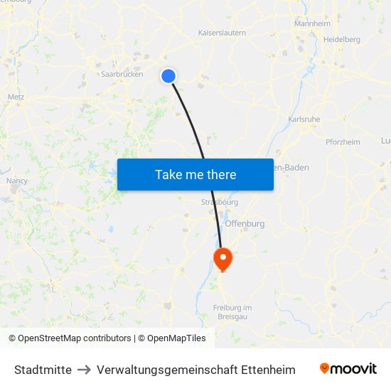 Stadtmitte to Verwaltungsgemeinschaft Ettenheim map
