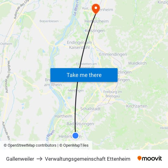 Gallenweiler to Verwaltungsgemeinschaft Ettenheim map