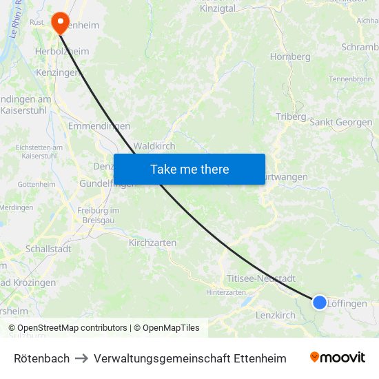 Rötenbach to Verwaltungsgemeinschaft Ettenheim map