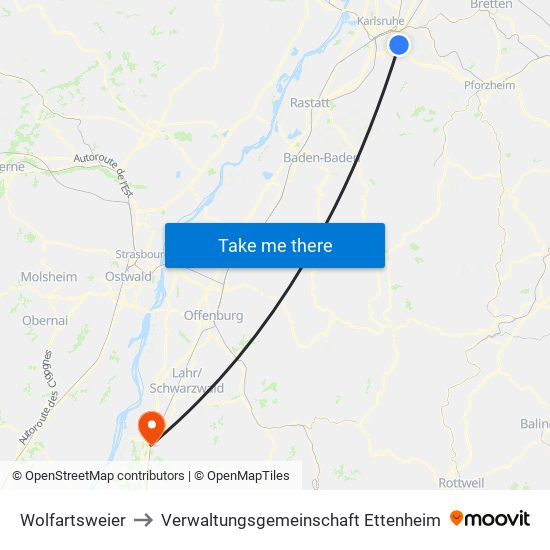 Wolfartsweier to Verwaltungsgemeinschaft Ettenheim map