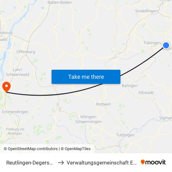 Reutlingen-Degerschlacht to Verwaltungsgemeinschaft Ettenheim map