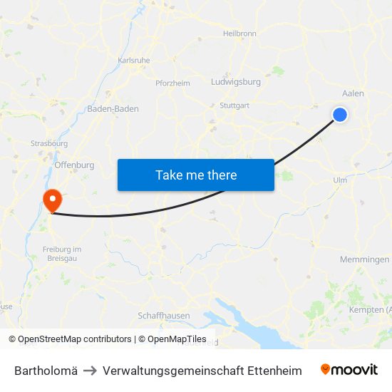 Bartholomä to Verwaltungsgemeinschaft Ettenheim map