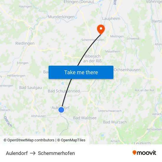 Aulendorf to Schemmerhofen map