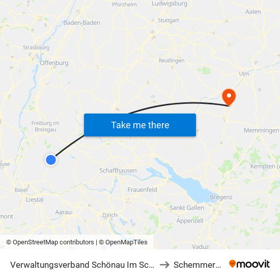 Verwaltungsverband Schönau Im Schwarzwald to Schemmerhofen map