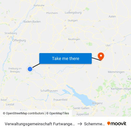 Verwaltungsgemeinschaft Furtwangen Im Schwarzwald to Schemmerhofen map